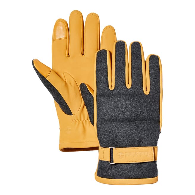 Timberland Wheat Solid Wool Back Gloves
