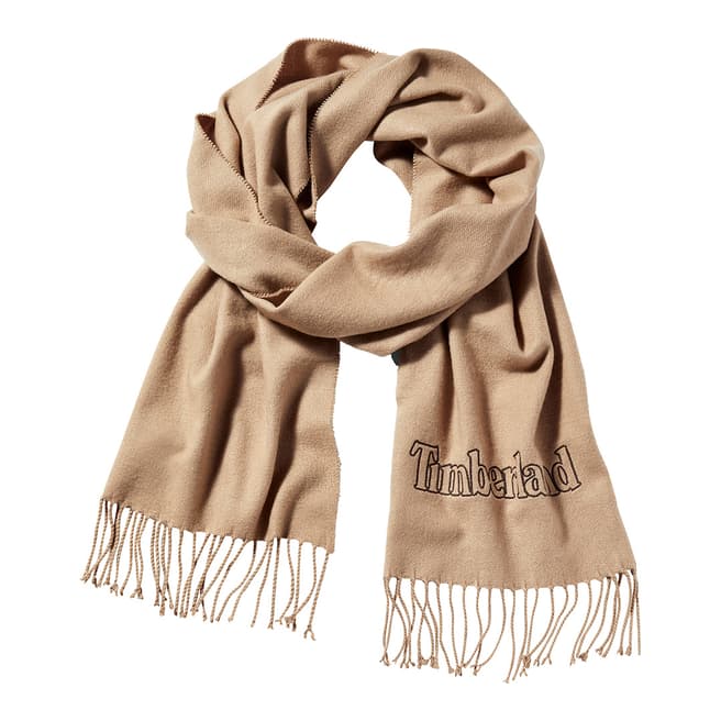 Timberland Camel Chain Stitch Solid Scarf