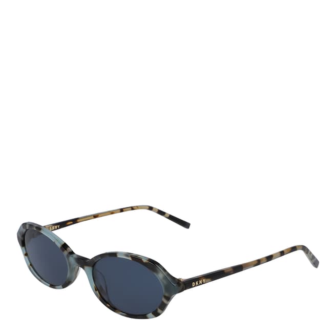 DKNY Teal Tortoise Oval Sunglasses