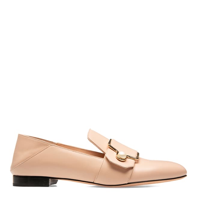 BALLY Blush Leather Maelle Loafers