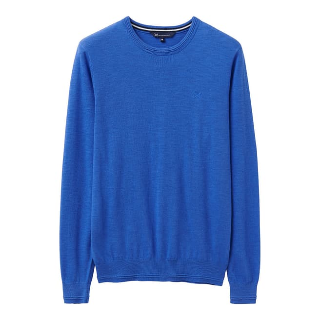 Crew Clothing Blue Knitted Cotton Jumper