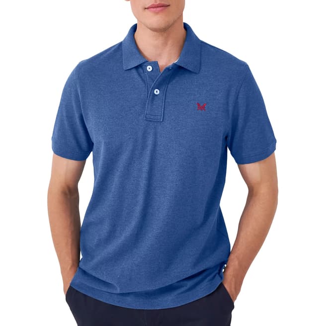 Crew Clothing Blue Cotton Pique Polo Shirt