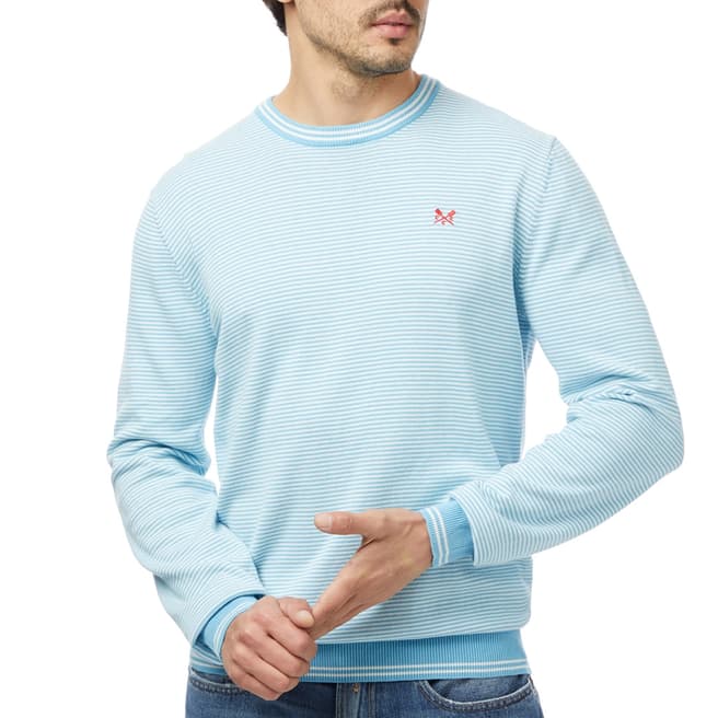 Crew Clothing Blue/White Striped Cotton Jumper