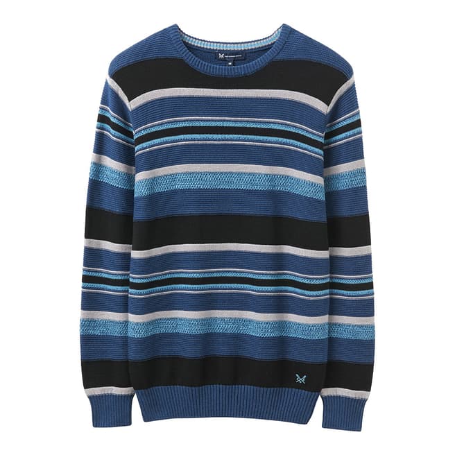 Crew Clothing Navy Striped Cotton Top