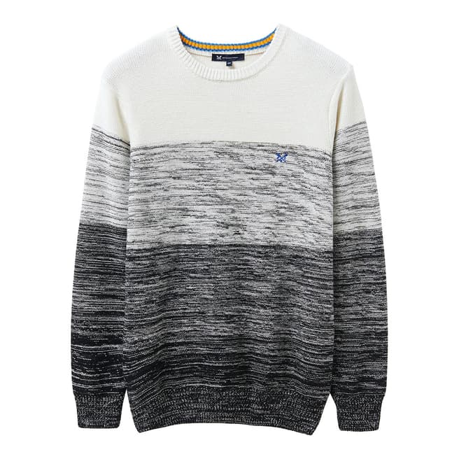 Crew Clothing Grey Ombre Cotton Jumper