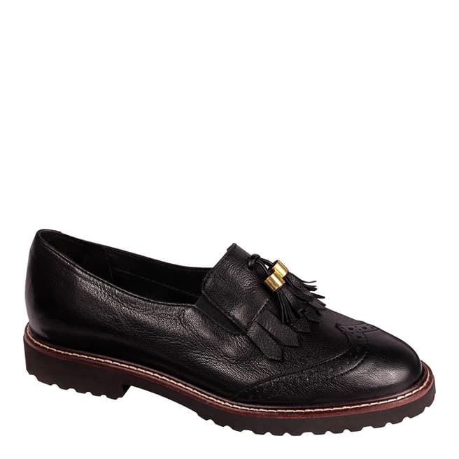 Scholl Black Leather Savannah Loafers
