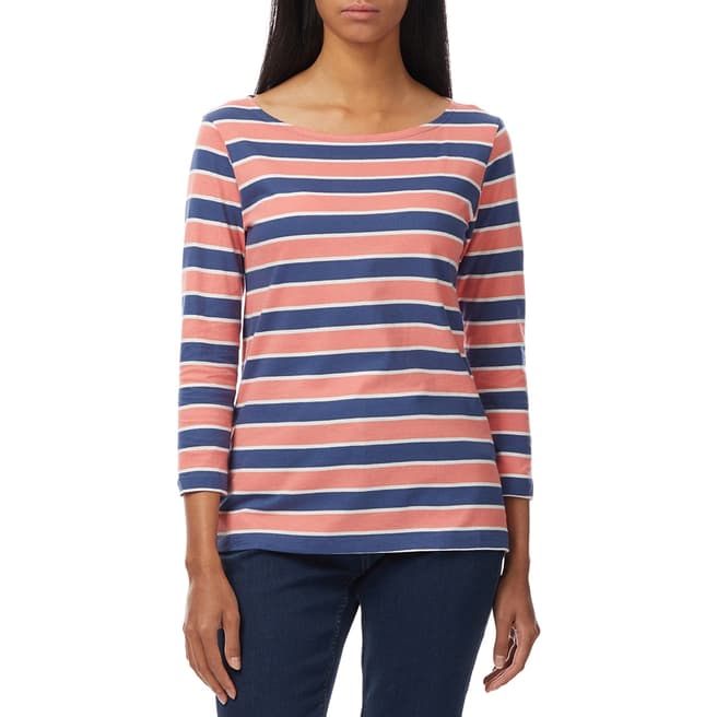 Crew Clothing Blue/Red Striped Cotton Top