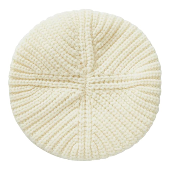 United Colors of Benetton Cream Knit Beret Cap