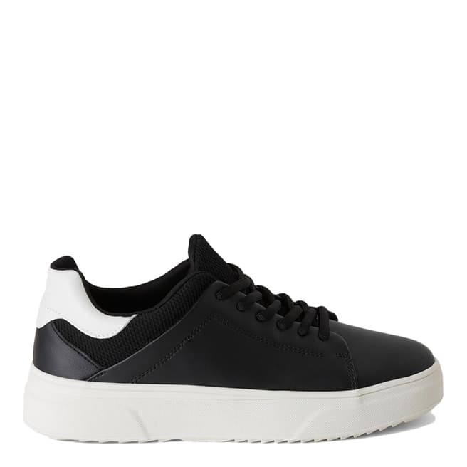 United Colors of Benetton Black Leather Flatform Sneakers