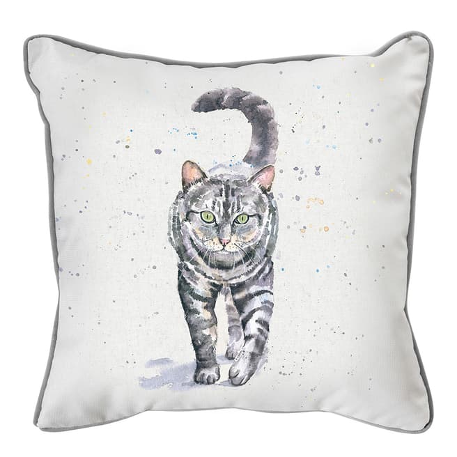 Kilburn & Scott Tabby Cat Watercolour Cushion 45 x 45cm
