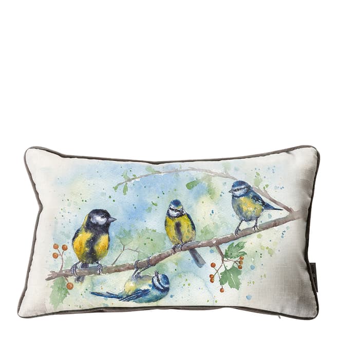 Kilburn & Scott Bluetits Watercolour Cushion 30x50 cm