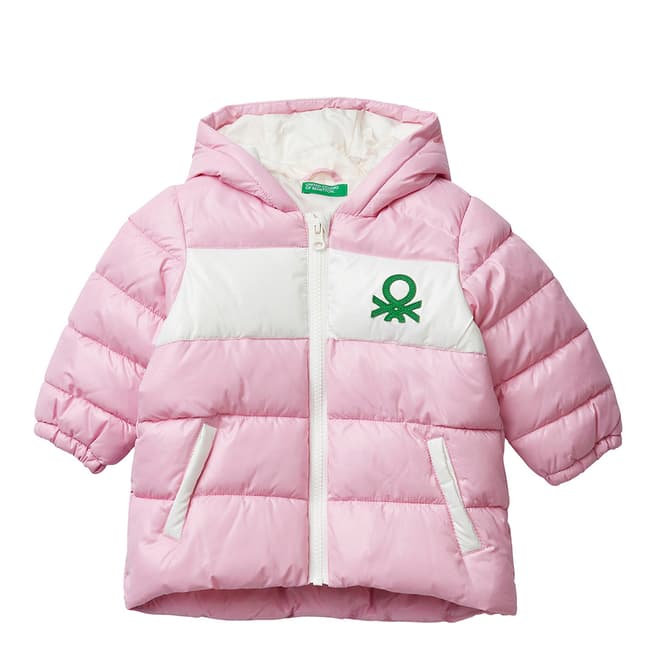 United Colors of Benetton Baby Girl's Pink Eco Long Padded Jacket