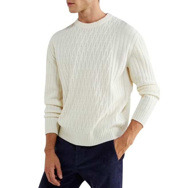 United Colors of Benetton White Wool Blend Jumper