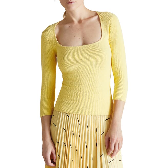 Chinti and Parker Yellow Boucle Knitted Top