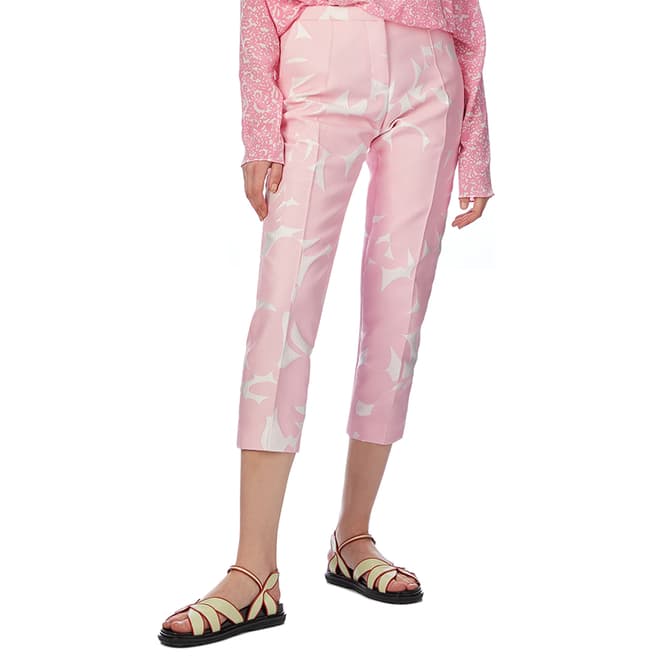Marni Light Pink Print Tailored Pants