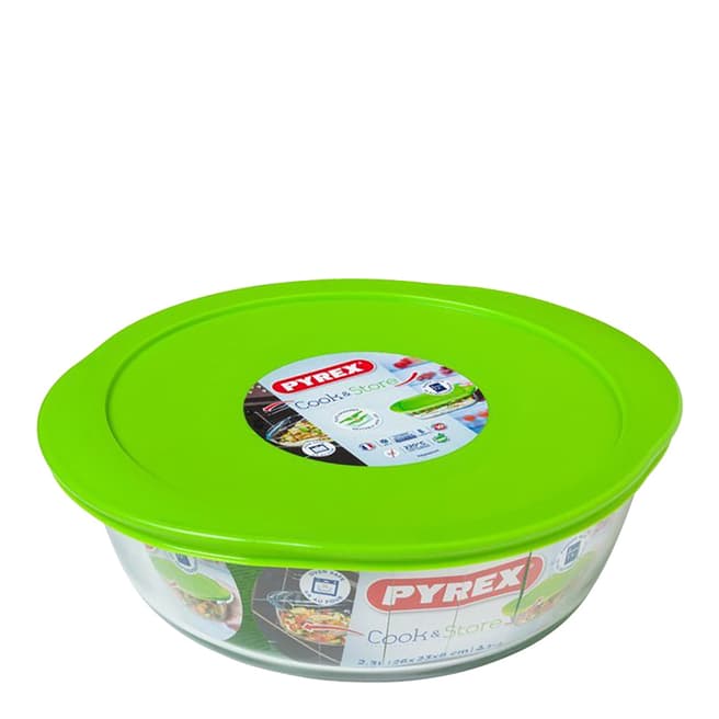 Pyrex Round Dish with Lid, 2.3L