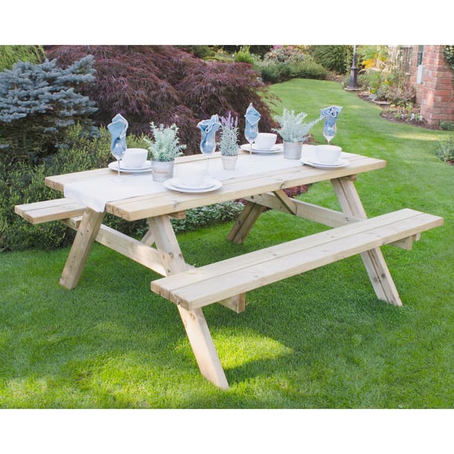 Forest Garden Rectangular Picnic Table - Large