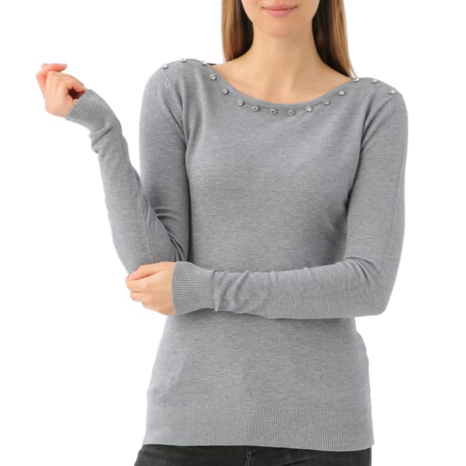 SCUI Studios Grey Stud Cashmere Sweater