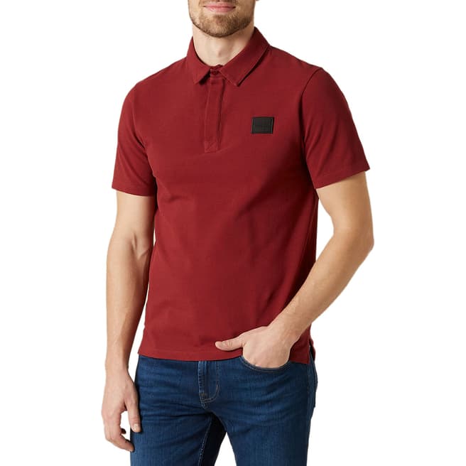 7 For All Mankind Red Pique Cotton Polo Shirt