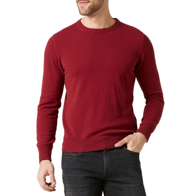 7 For All Mankind Red Crew Neck Cashmere Jumper