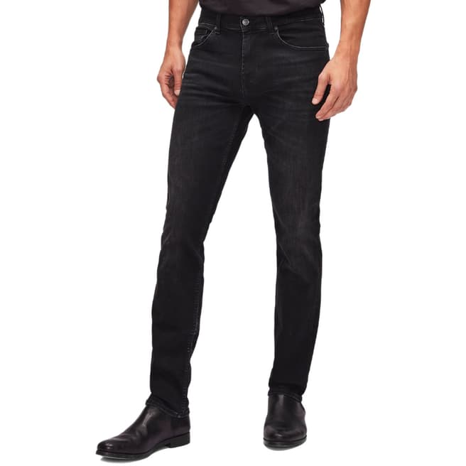7 For All Mankind Black Slimmy Comfort Stretch Jeans