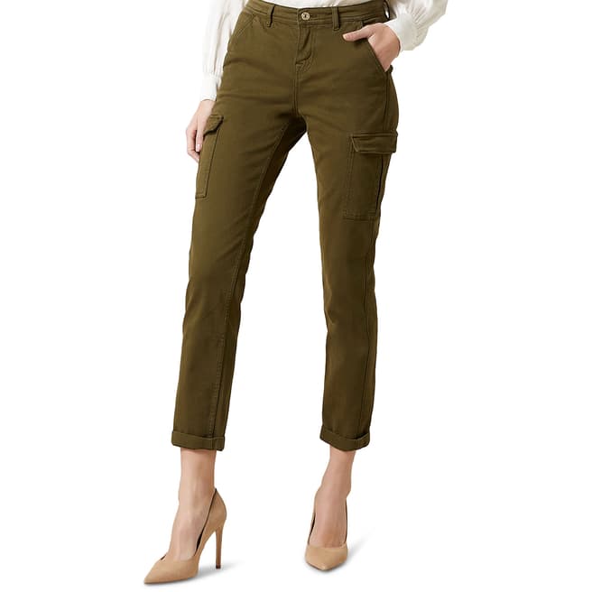7 For All Mankind Khaki Brushed Twill Cargo Stretch Chinos