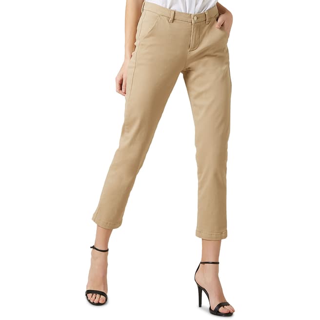 7 For All Mankind Beige Brushed Twill Stretch Chinos