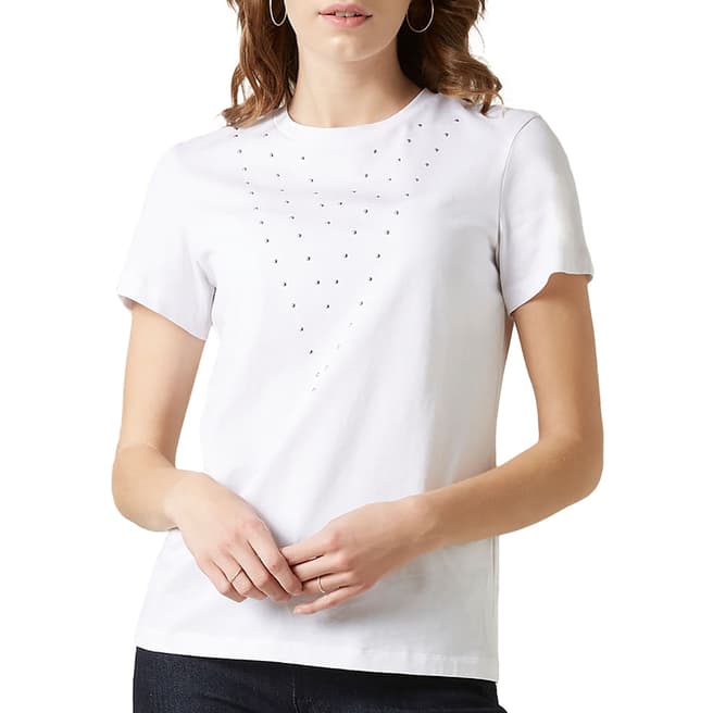 7 For All Mankind White Studded T-Shirt