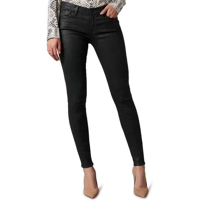 7 For All Mankind Black The Skinny Coated Slim Illusion Stretch Jeans