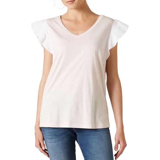 7 For All Mankind Pink Ruffle T-Shirt
