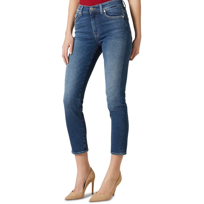 7 For All Mankind Blue Roxanne Luxe Stretch Jeans