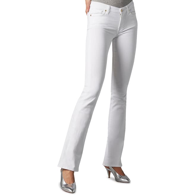 7 For All Mankind White Bootcut Stretch Jeans