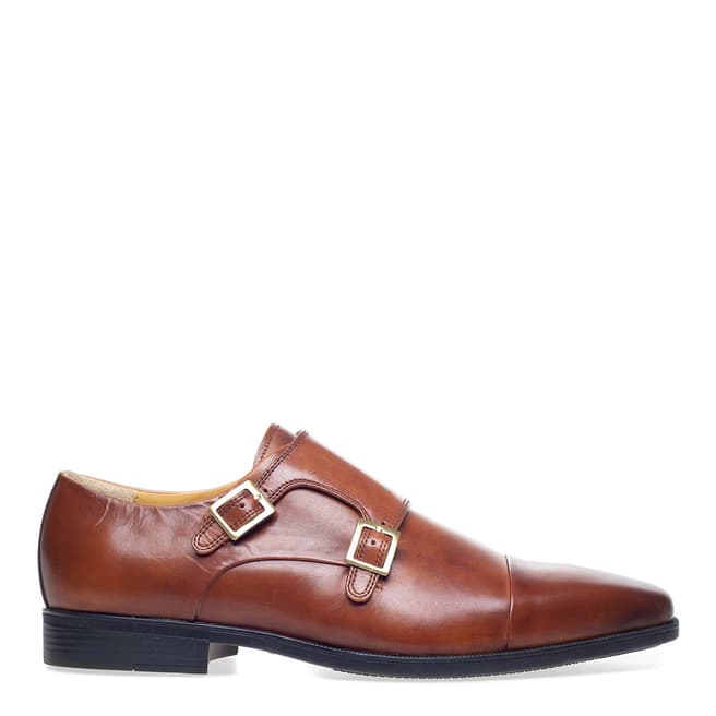Steptronic Cognac Hampstead Leather Monk Shoes
