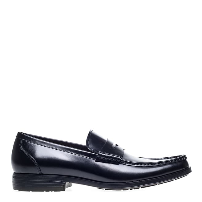 Steptronic Black Mclaren Leather Loafer Shoes