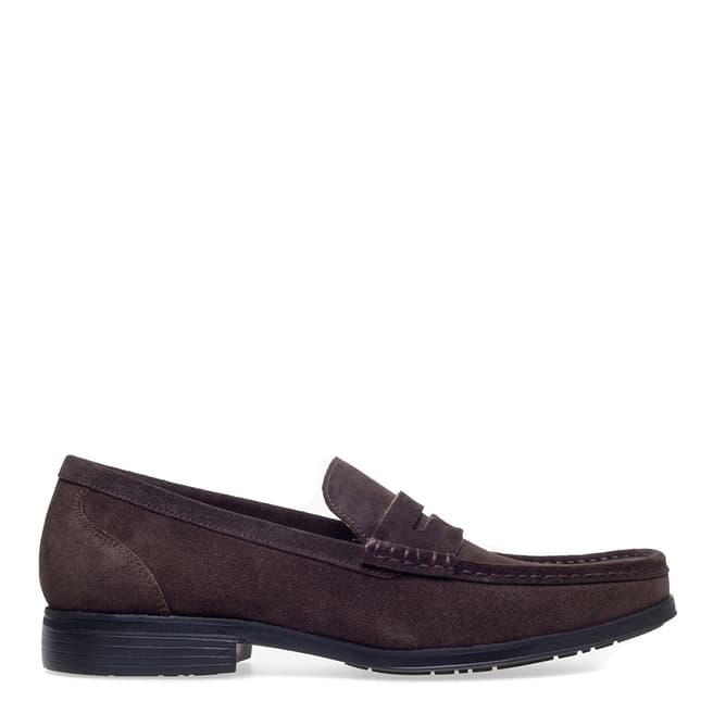 Steptronic Dark Brown Mclaren Suede Loafer Shoes