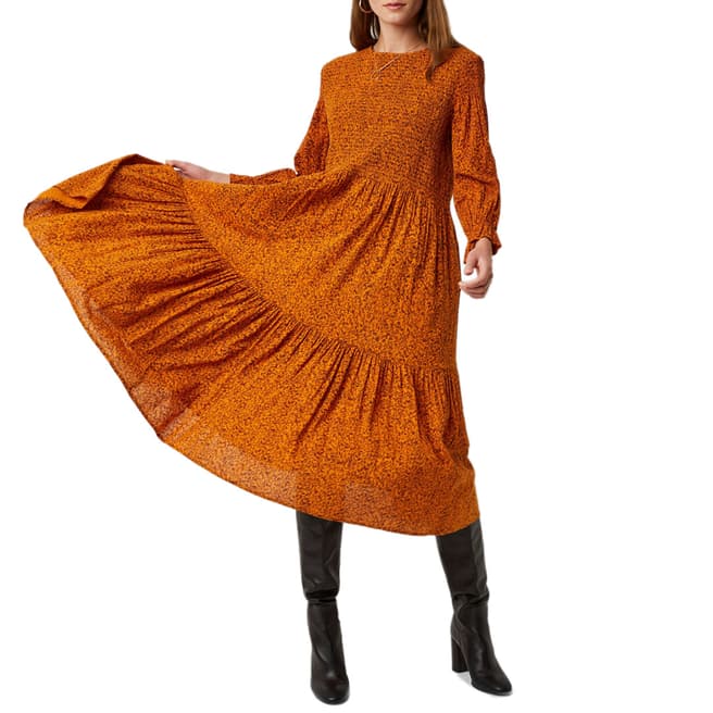 Great Plains Rust Print Ivy Fleur Smock Dress