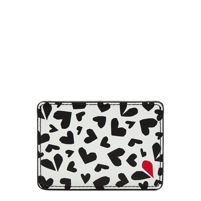Lulu Guinness Play Grey Cut Out Hearts Cardholder