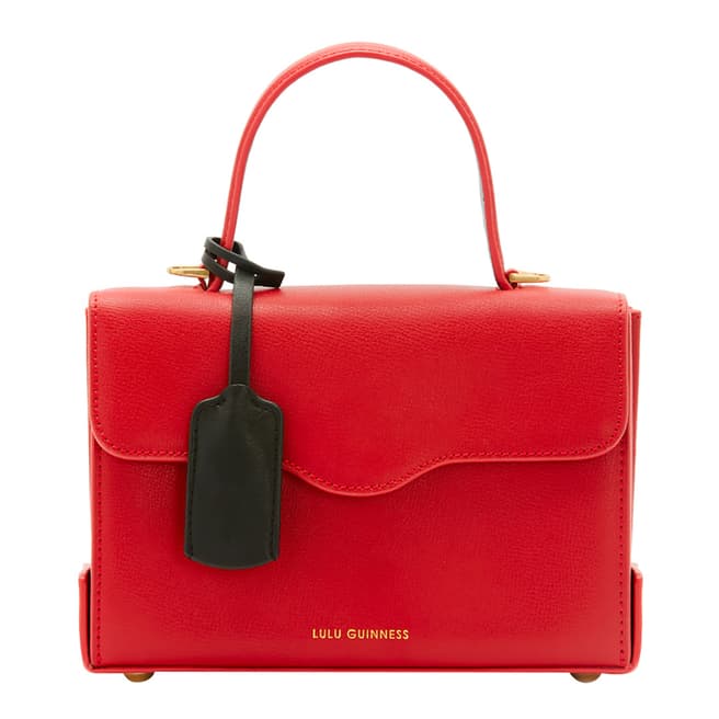 Lulu Guinness Red Medium Textured Leather Queenie Handbag