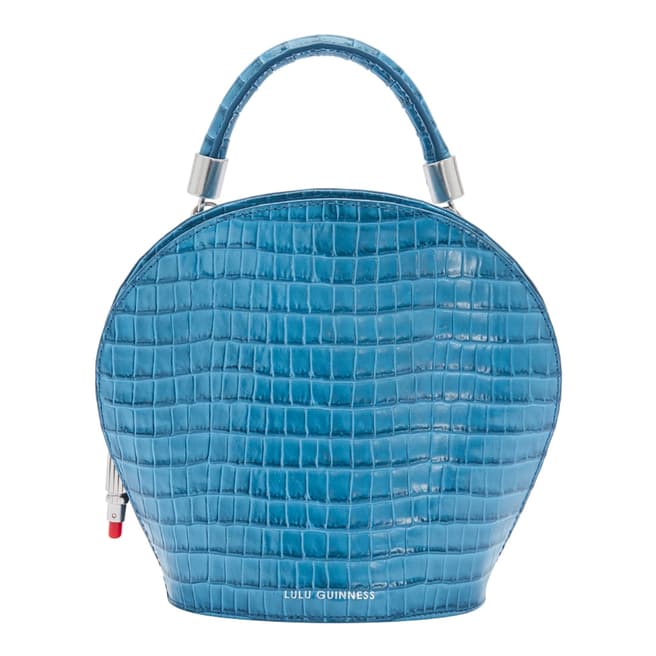 Lulu Guinness Sailor Blue Croc Willow Handbag