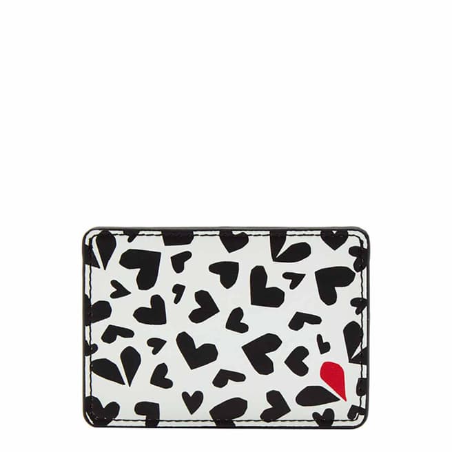 Lulu Guinness Pale Grey Cut Out Hearts Cardholder