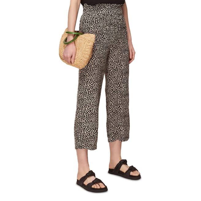 WHISTLES Multi Spotted Animal Wide Leg Trousers