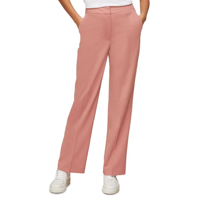 WHISTLES Pink Aliza Tailored Wool Blend Trousers