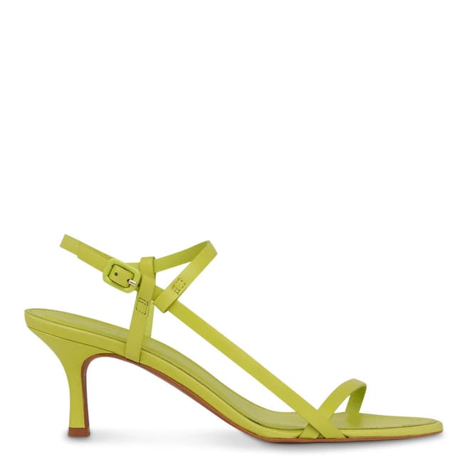 WHISTLES Lime Milana Asymmetric Leather Sandals