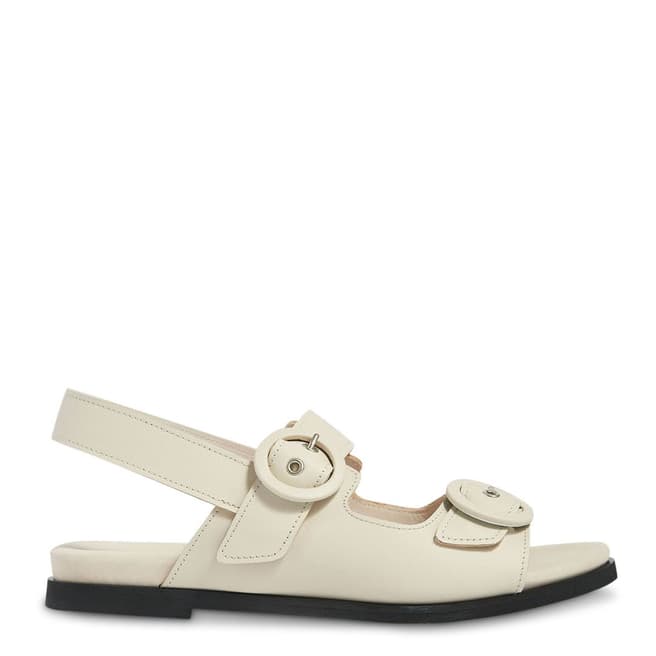 WHISTLES Stone Marcie Buckle Leather Sandals