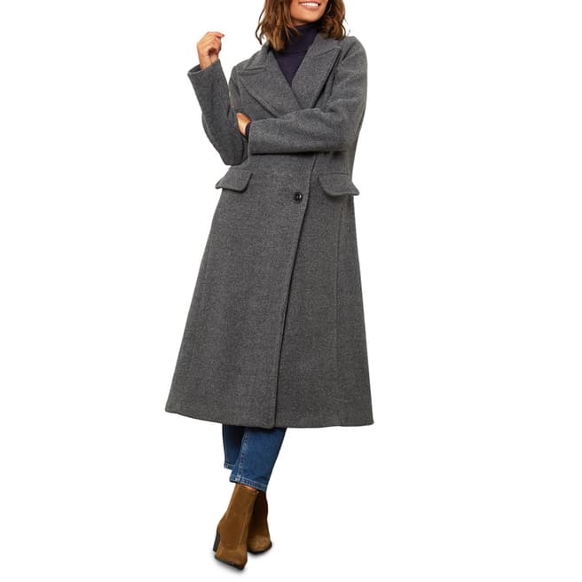 Comptoir du Manteau Grey Wool Blend Long Coat 