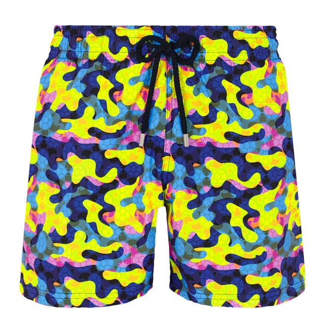 Vilebrequin Neon Yellow Neo Camo Stretch Moorise Swim Shorts
