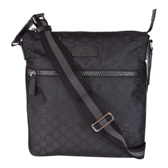 Gucci Black Gucci Crossbody Messenger Bag With GG Pattern
