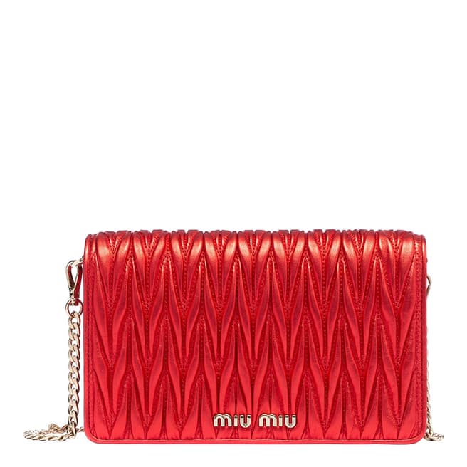 Miu Miu Red Quilted Chain Crossbody Bag