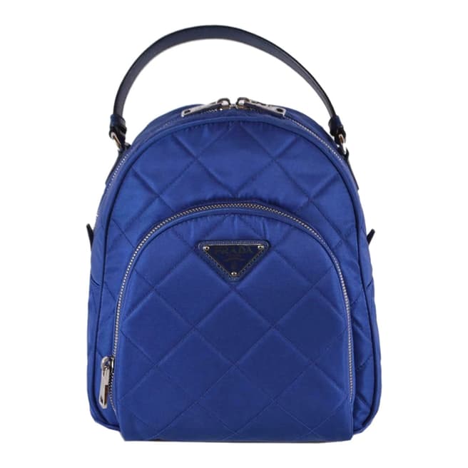 Prada Blue Quilted Nylon Backpack