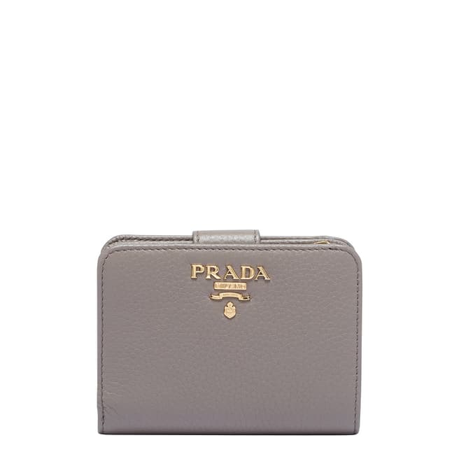 Prada Grey Small Saffiano Leather Wallet